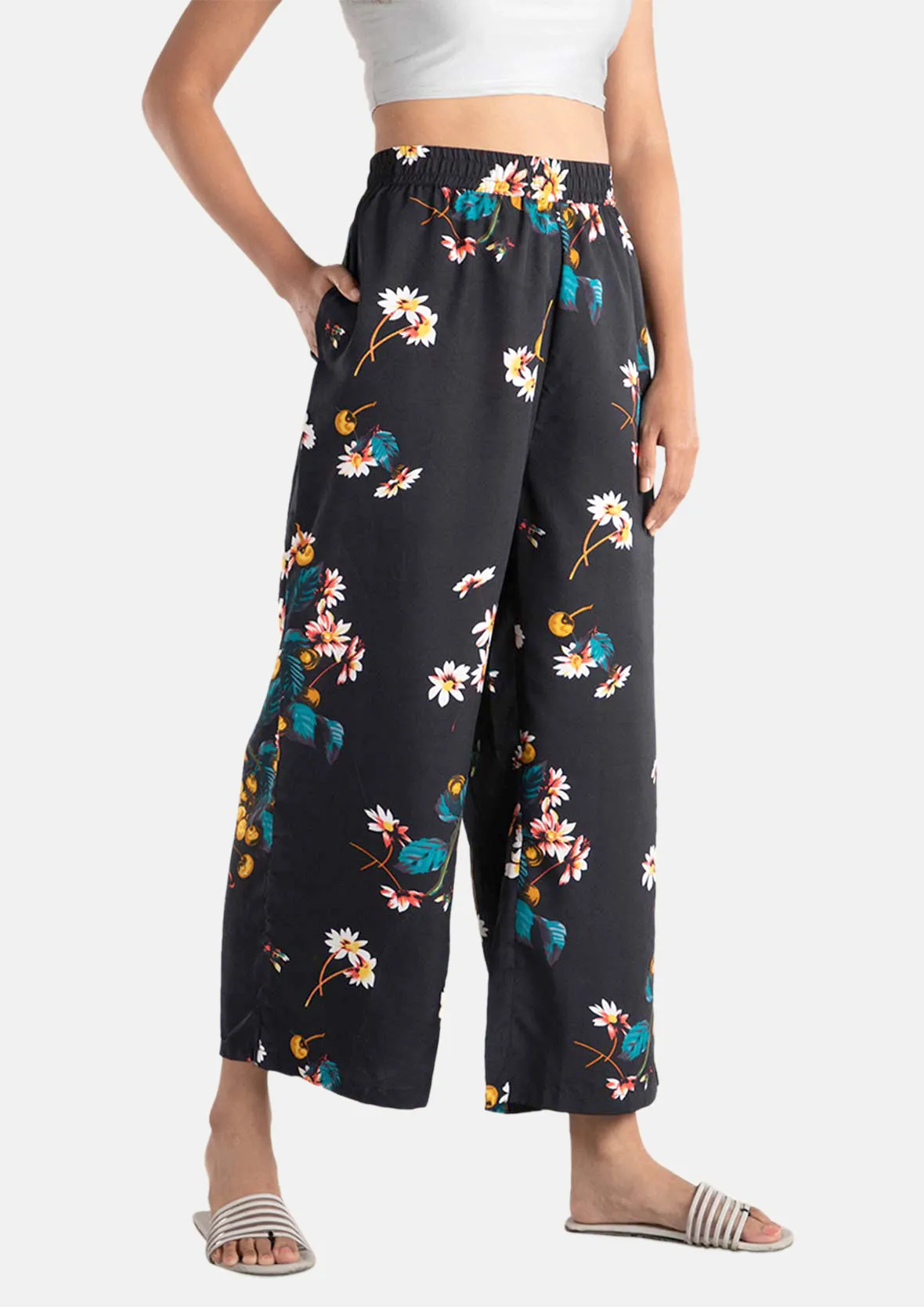 Floral Print Wide Leg Palazzo