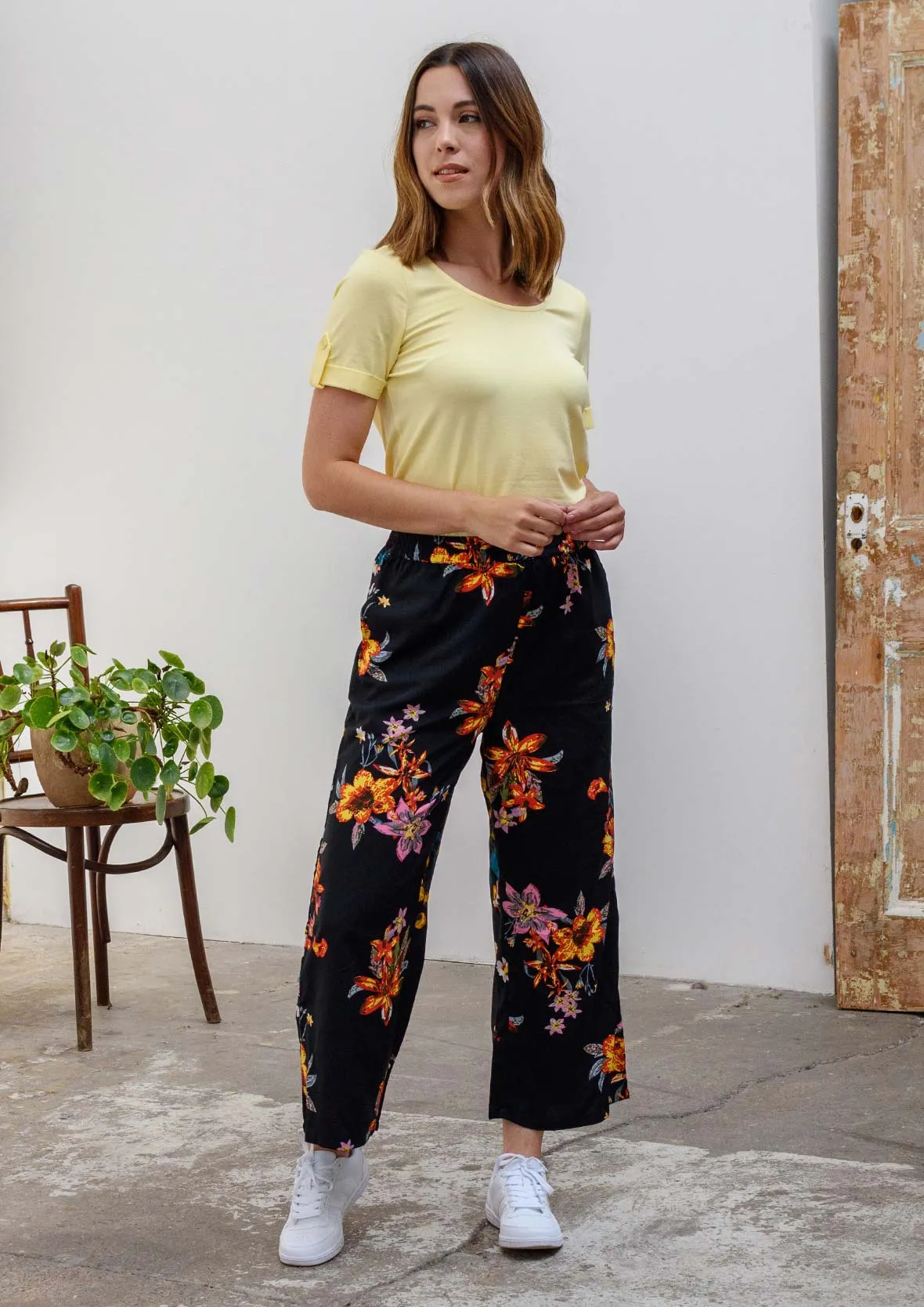 Floral Print Wide Leg Palazzo