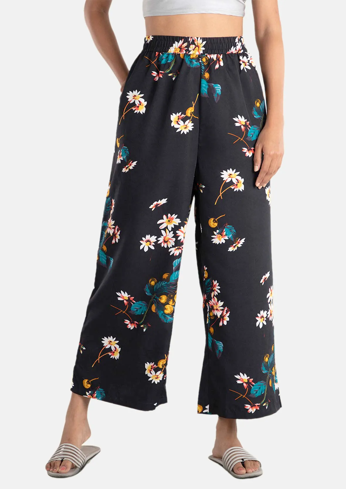 Floral Print Wide Leg Palazzo