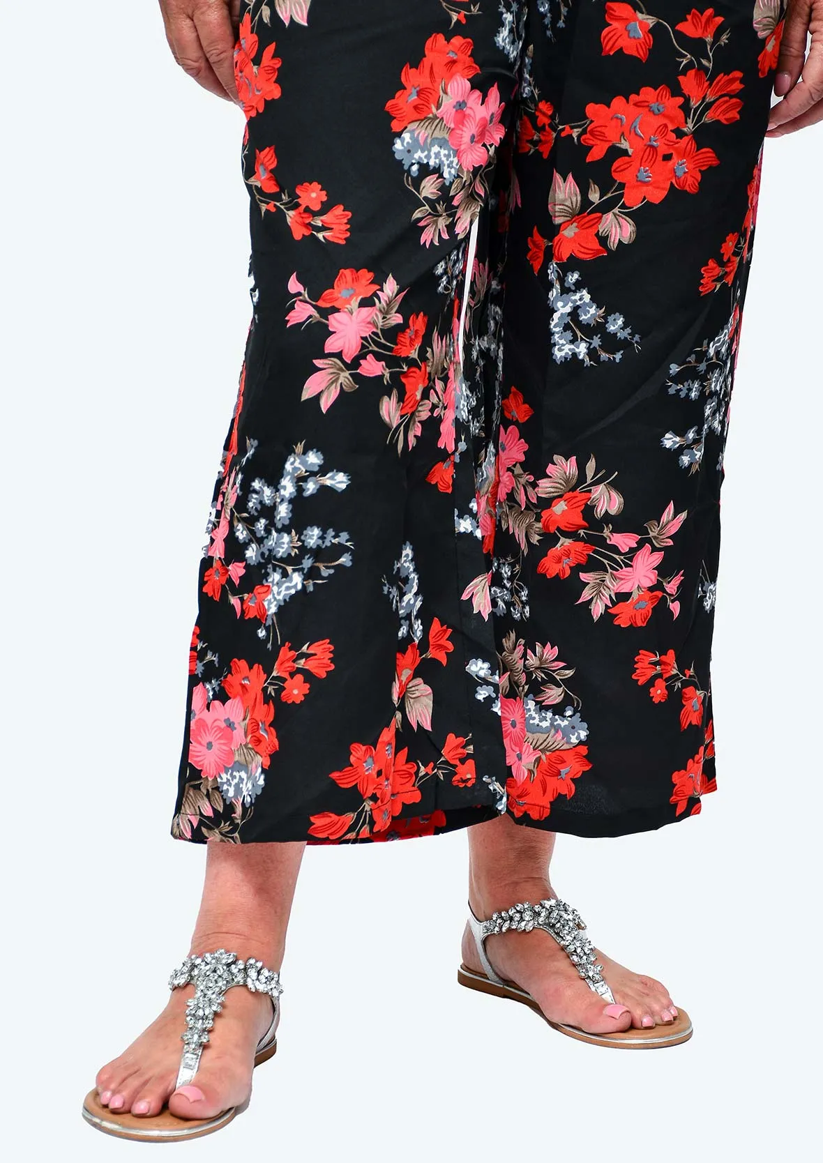 Floral Print Wide Leg Palazzo