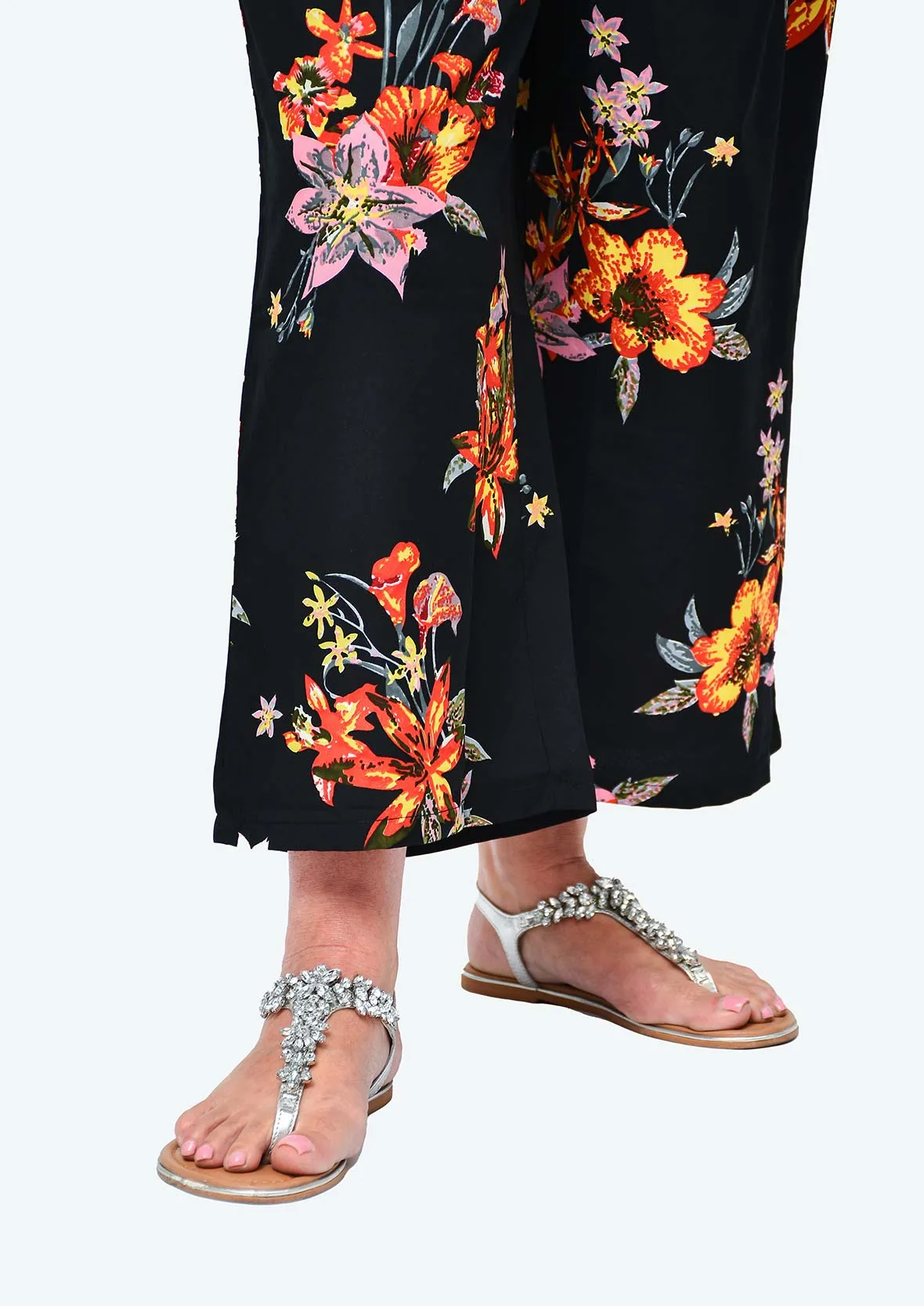 Floral Print Wide Leg Palazzo