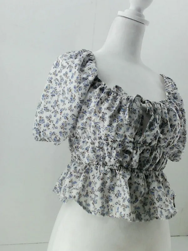 Floral Print Women's Top Medium