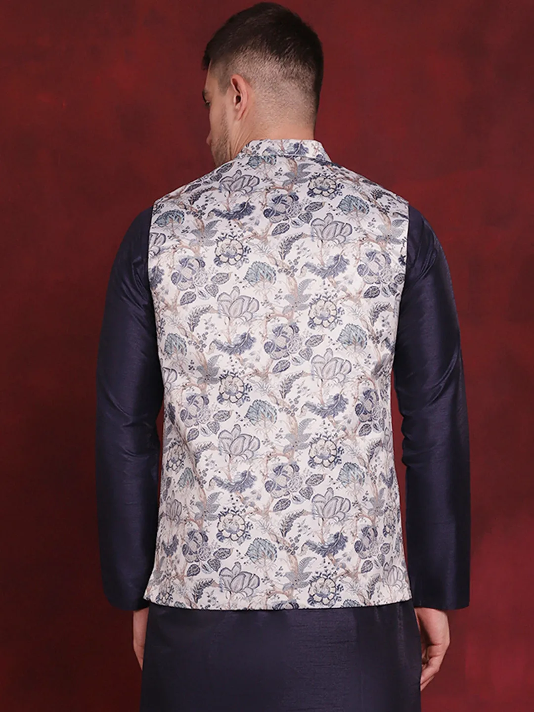 Floral Printed Nehru Jacket