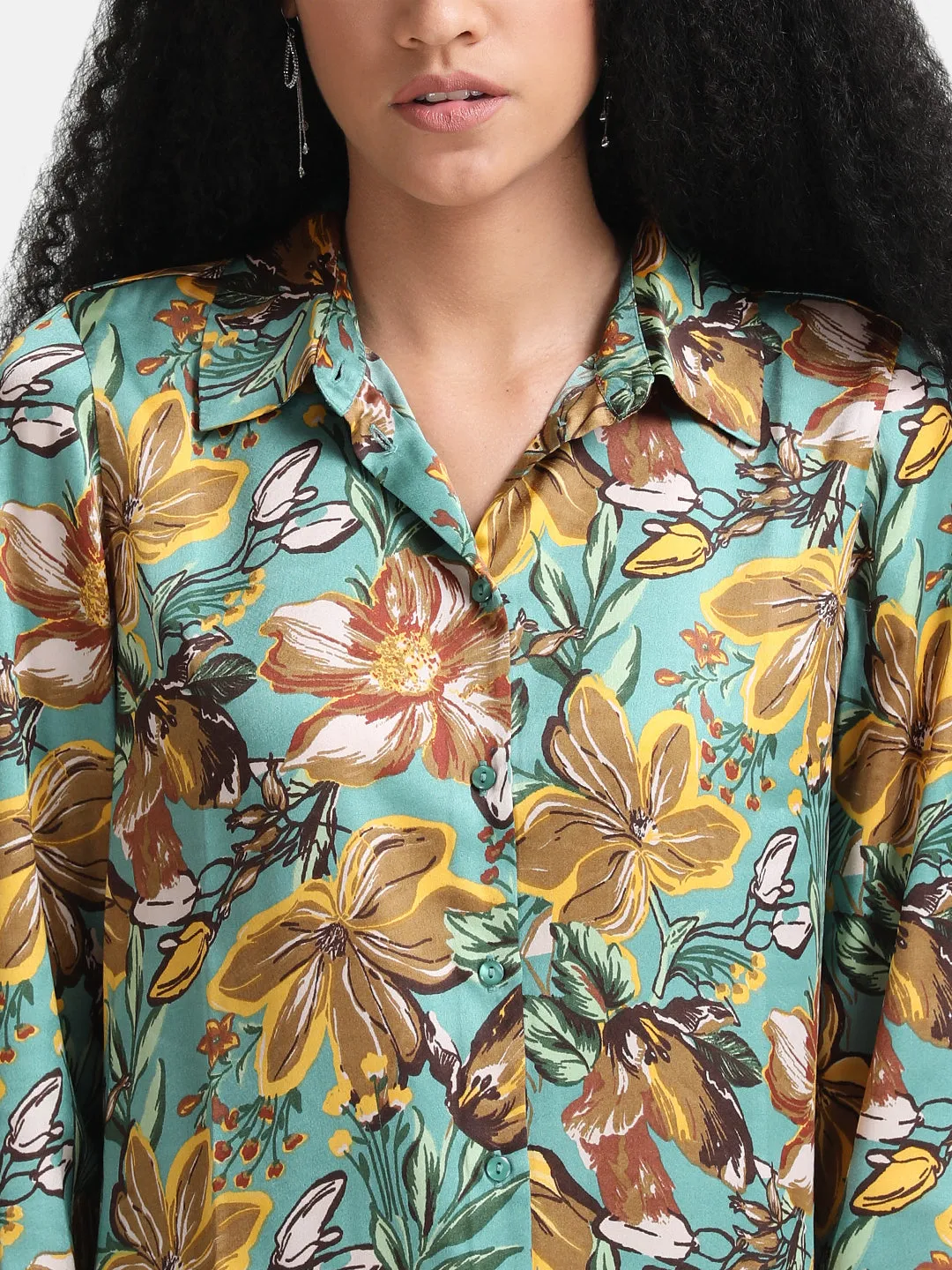 Floral Printed Oversized Shirt