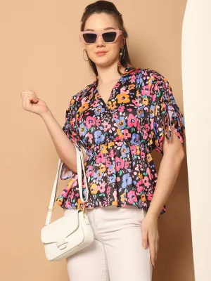 Floral Printed Peplum Top for Womens