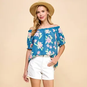 Floral Printed Top with Optional Off-Shoulder