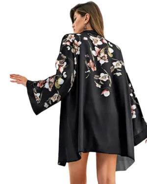 Floral Satin Sleepwear Robe