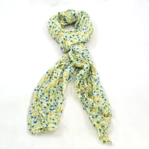 Floral Scarf - Blue, orange & green