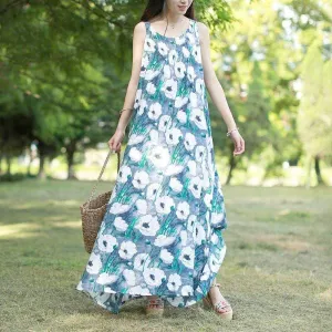 Floral Sleeveless Maxi Dress