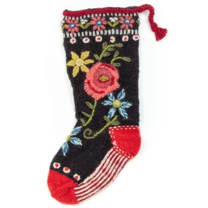 Floral Spray Christmas Stocking