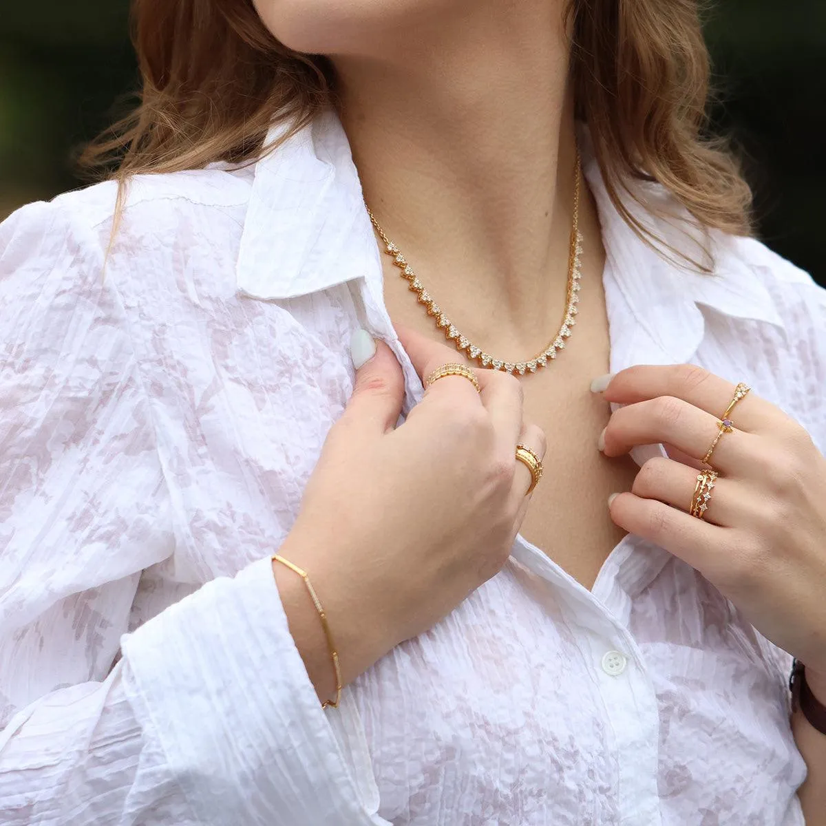 Floral Trillium Statement Necklace