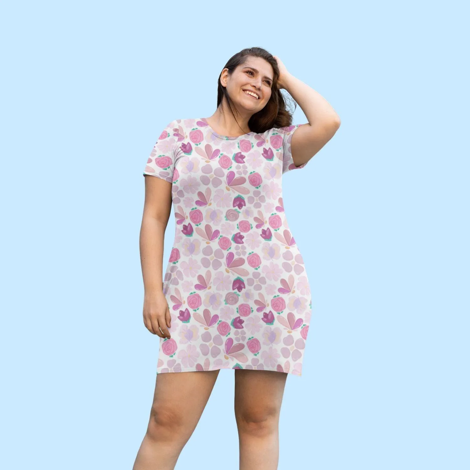 Floral - Women's T-Shirt Dress