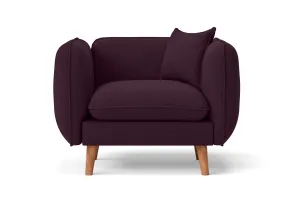 Florence Armchair Purple Linen Fabric