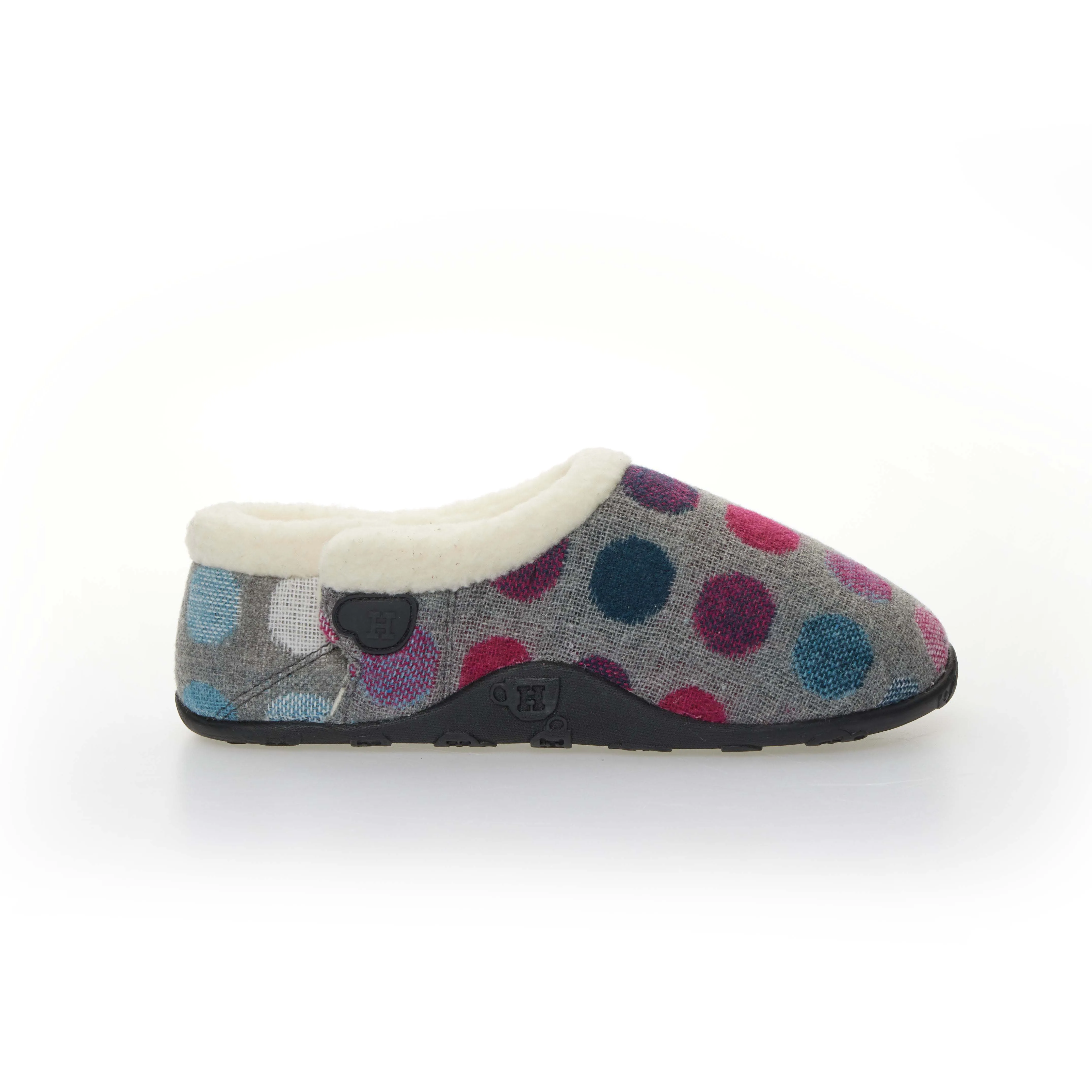 Florence - Grey Pink Purple Spot Women's Slippers