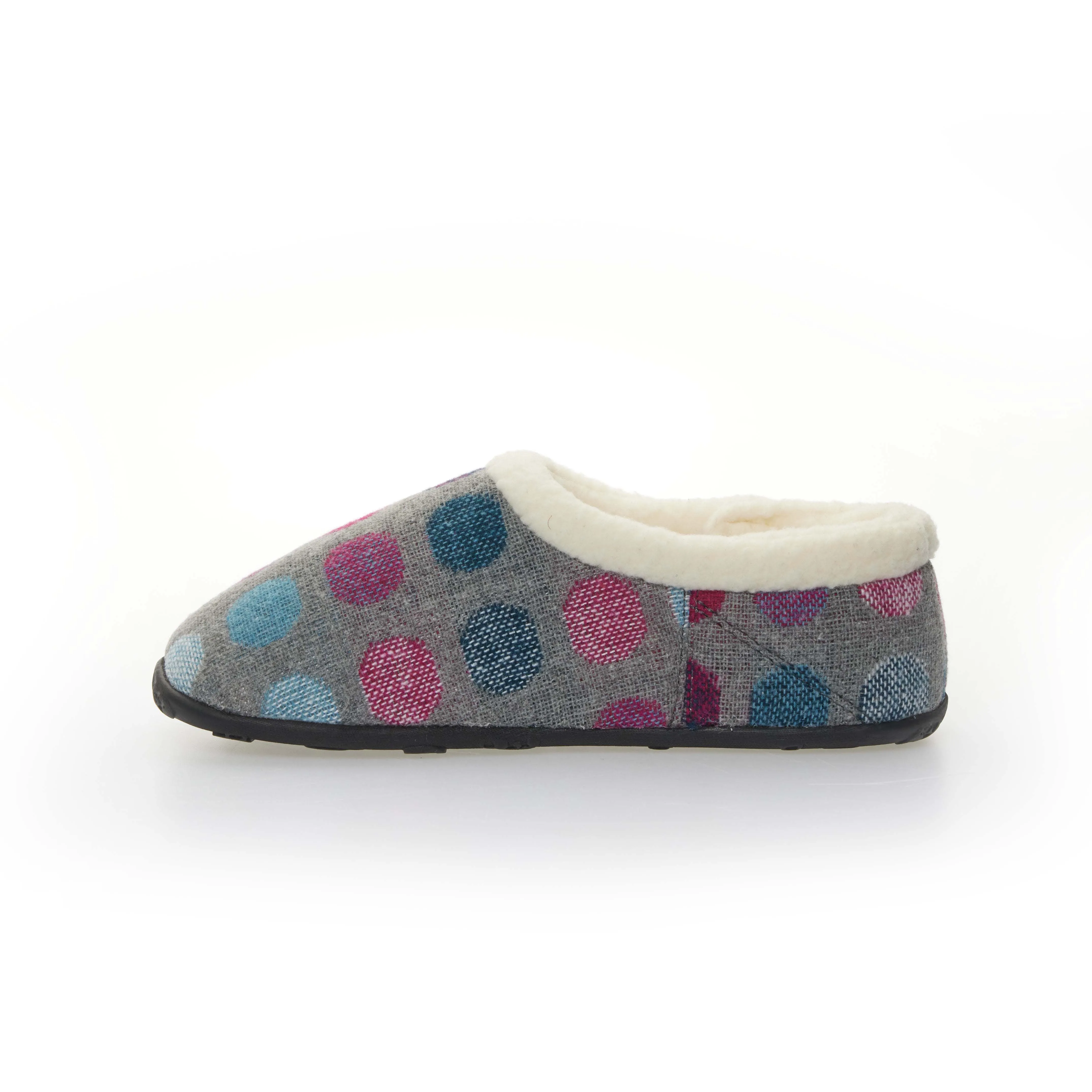 Florence - Grey Pink Purple Spot Women's Slippers