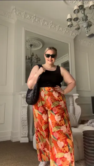 Florence Pants - Orange floral