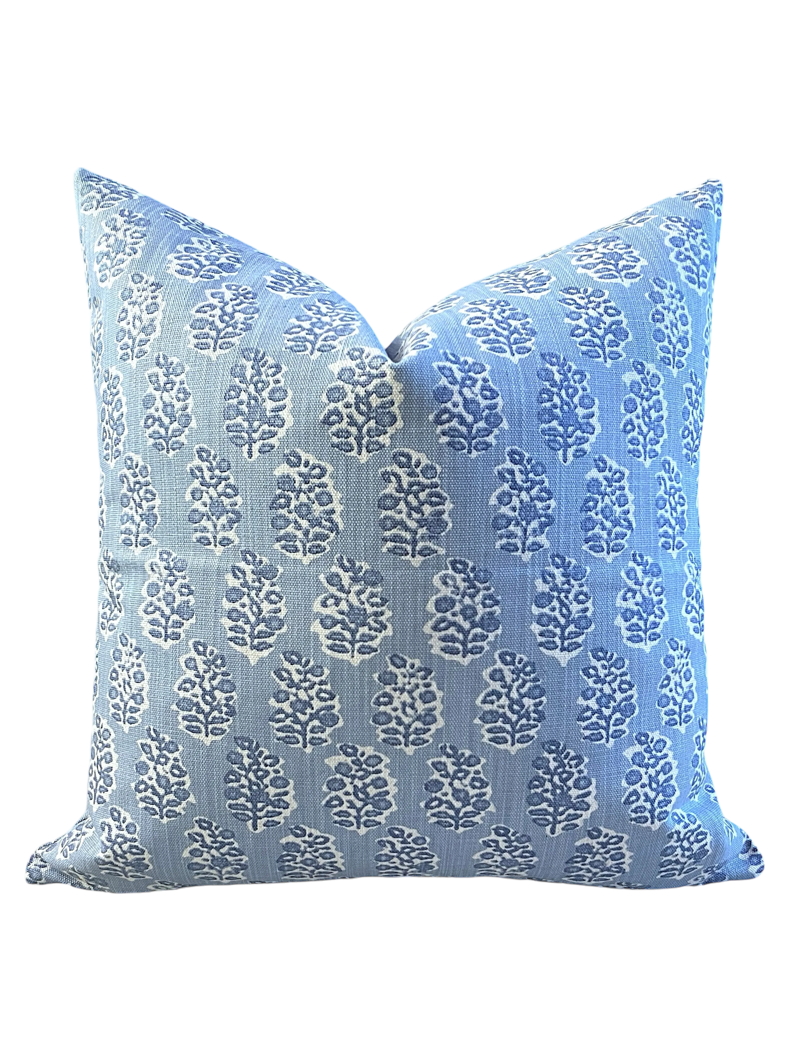 Florentia: Azure Bleu Mix and Match Decorative Pillow Covers / Light Blue Pillow Cover / Block Printed Pillow available in 10 sizes