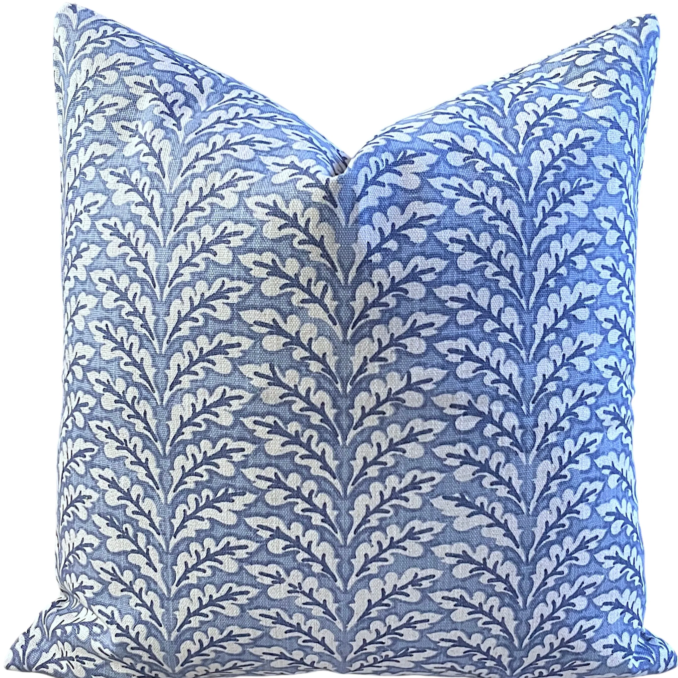 Florentia: Azure Bleu Mix and Match Decorative Pillow Covers / Light Blue Pillow Cover / Block Printed Pillow available in 10 sizes