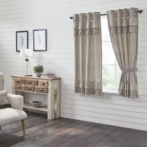 Florette Ruffled Lined Short Panel Curtains 63"