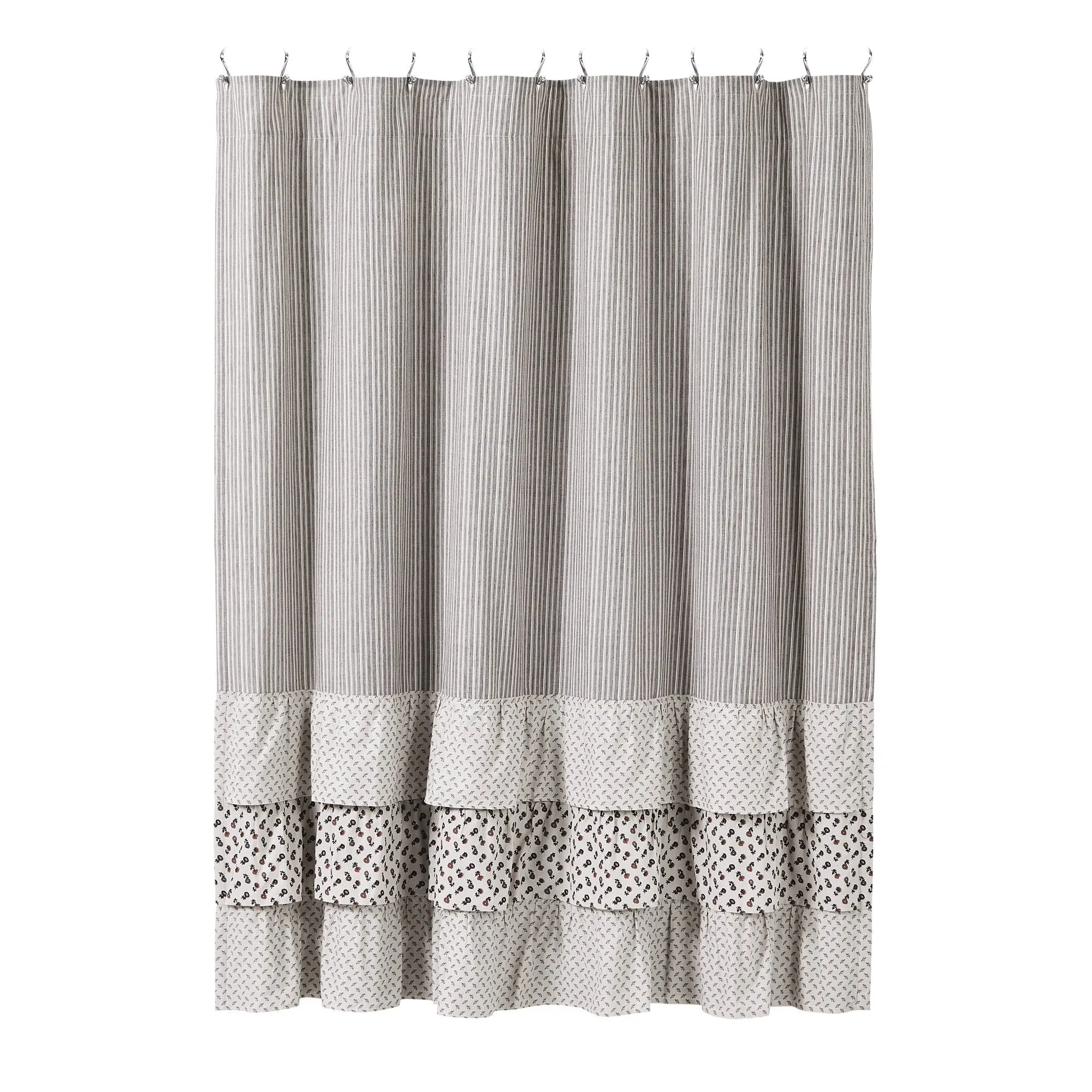 Florette Ruffled Lined Shower Curtain