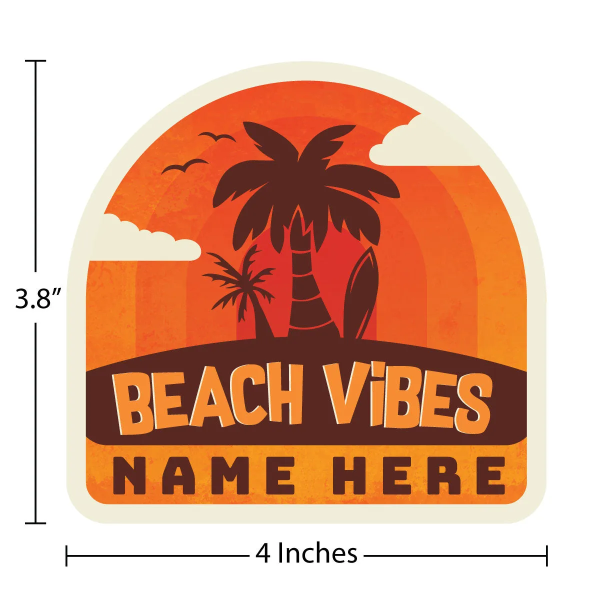 Florida Beach Vibes Towns Die Cut Vinyl Sticker