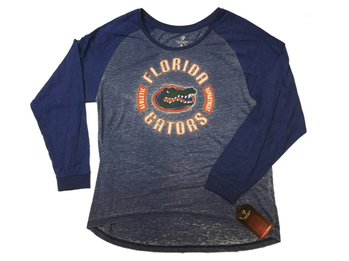 Florida Gators Colosseum WOMEN Two-Tone Blue Ultra Soft Long Sleeve T-Shirt (M)