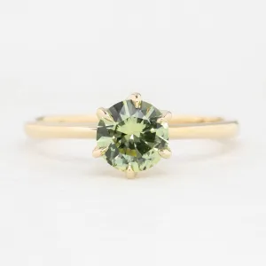 Floryn Ring 1.13ct Parti Green Yellow Montana Sapphire Ring 14K Yellow Gold, One of a kind