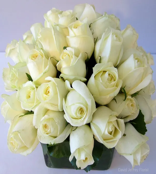 Flower Cube Bouquets - White Roses