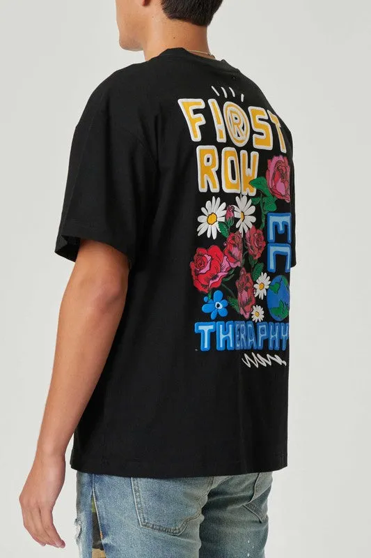 FLOWER EMBO/PUFF MENS TEE