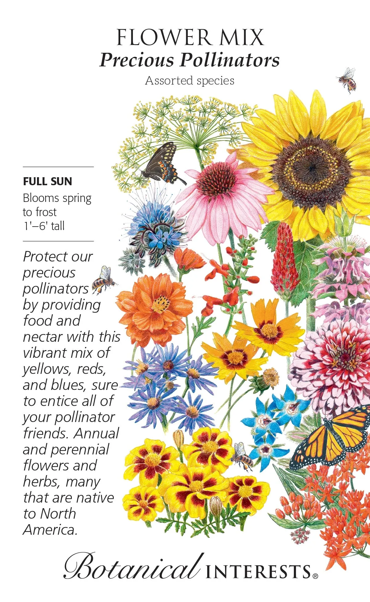 Flower Mix 'Precious Pollinators' - Botanical Interests® - Large Packet