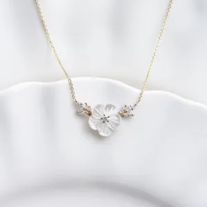 Flower Necklace - Mother of pearls and diamonds necklace Luna Blossom Necklace ♥