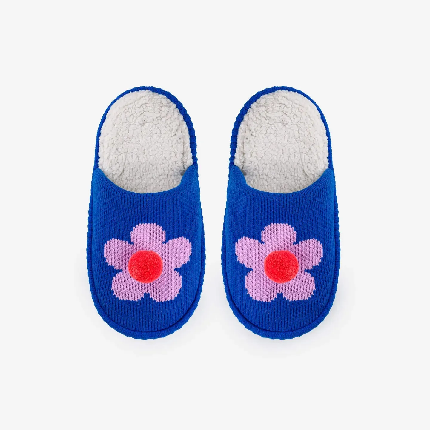 Flower Pom Slide Slippers