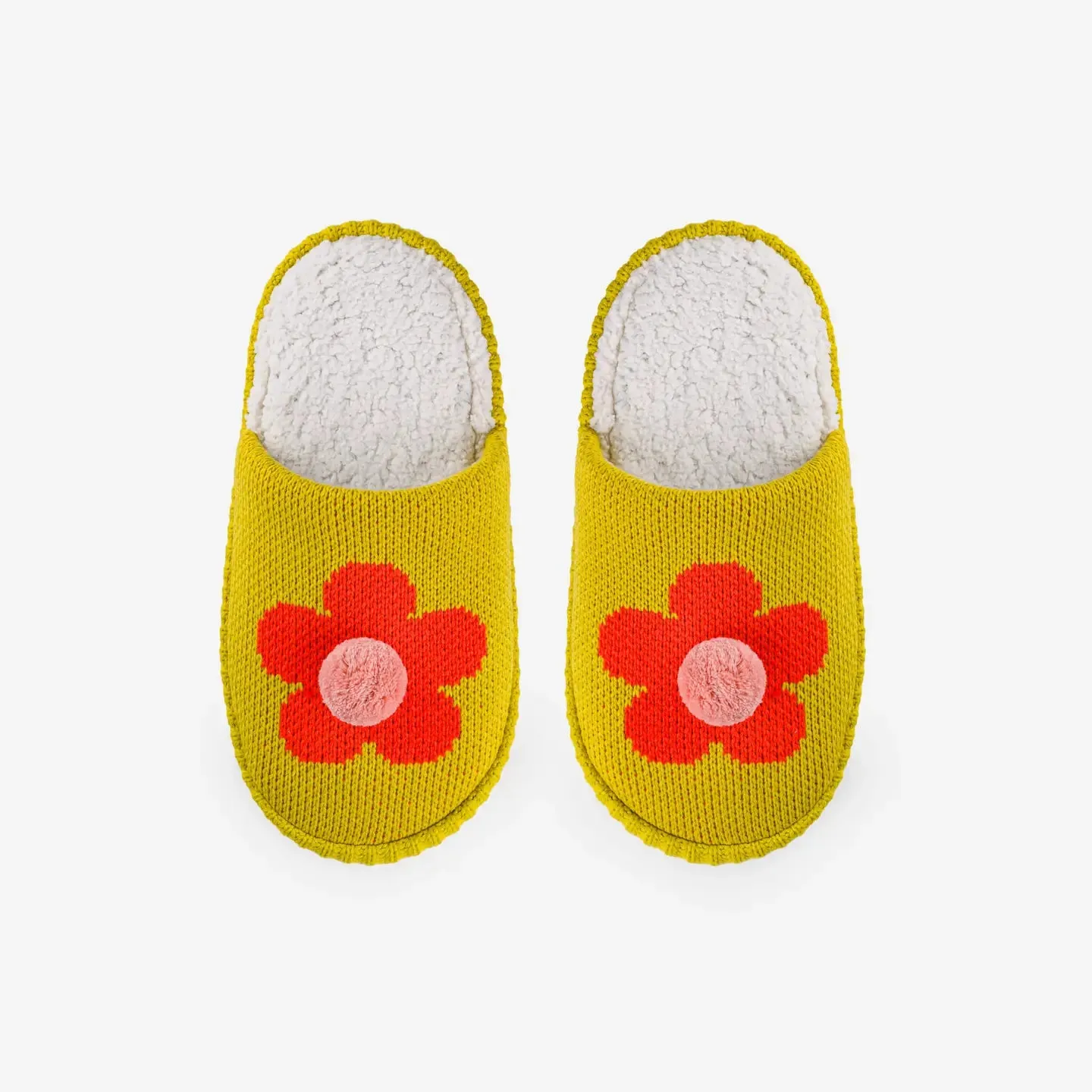 Flower Pom Slide Slippers