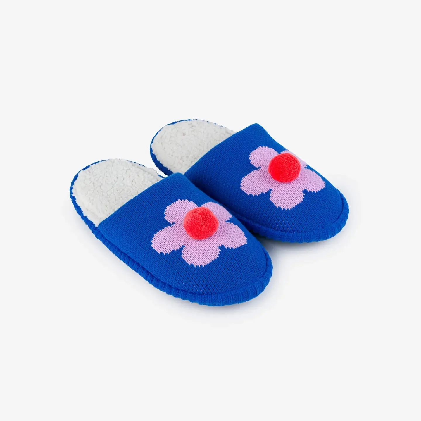 Flower Pom Slide Slippers