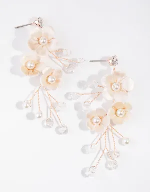 Flower Wire Vine Drop Earrings