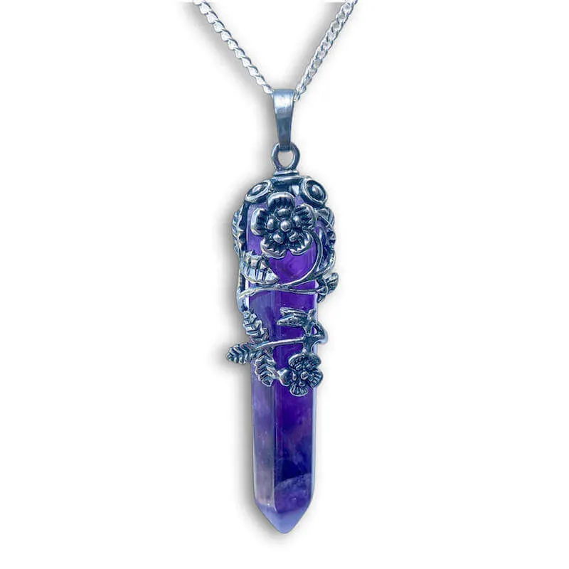 Flower Wrap Pendant Necklace