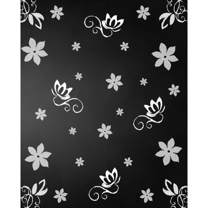 Flowers Chalkboard Printed Backdrop