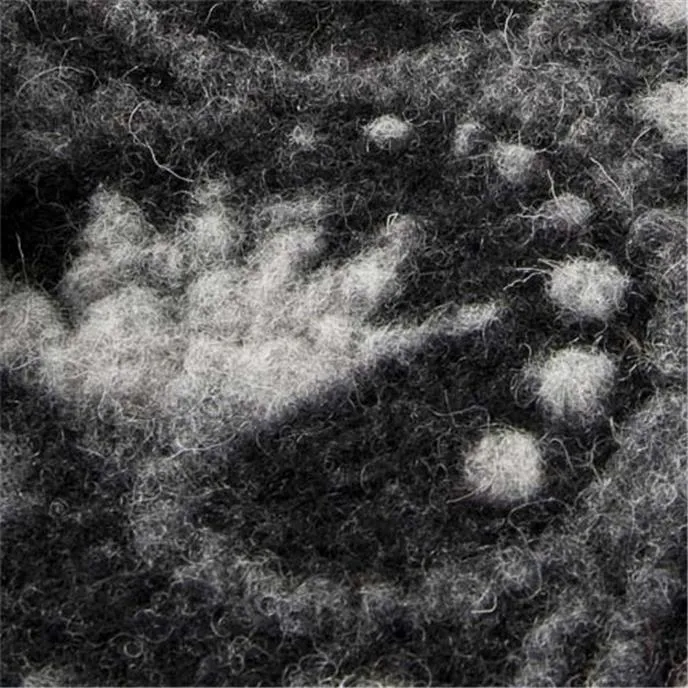 FLOWERWALK GREY ~ Felted Wool fabric