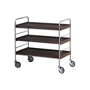 Flowing 3 Shelf Trolley - Brown/Black