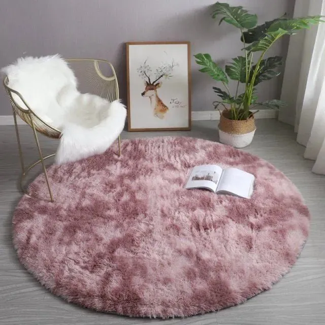 Fluffy Cute Plush Round Rug