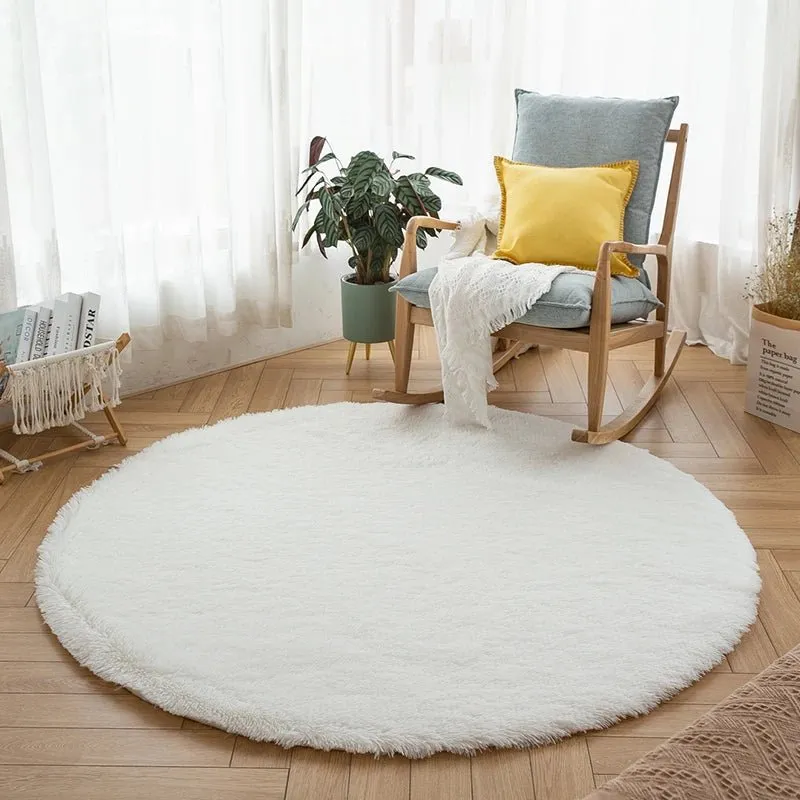 Fluffy Cute Plush Round Rug