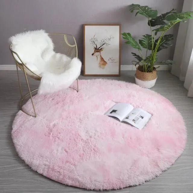 Fluffy Cute Plush Round Rug