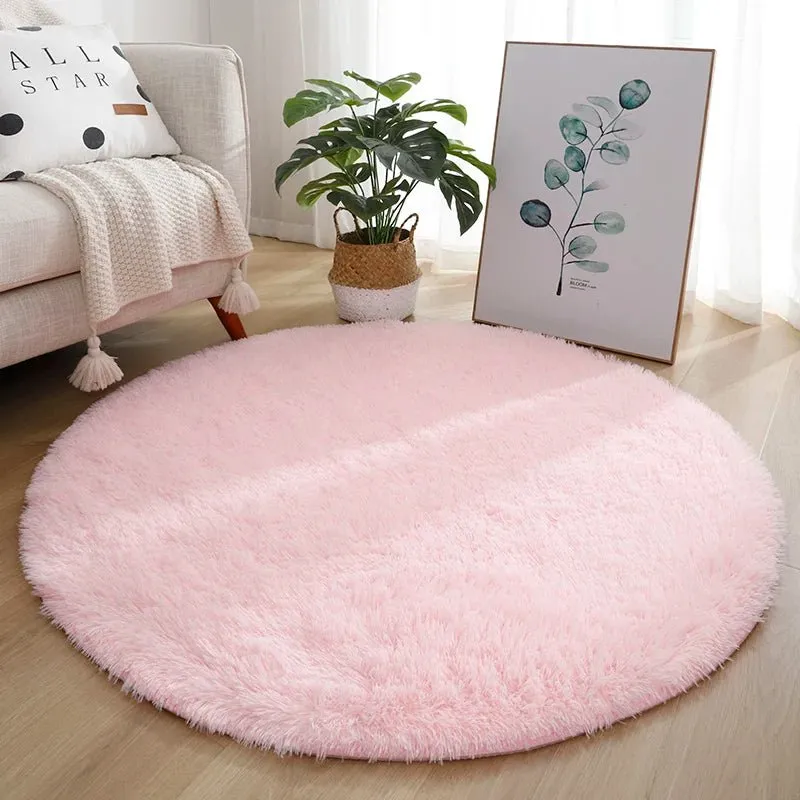 Fluffy Cute Plush Round Rug