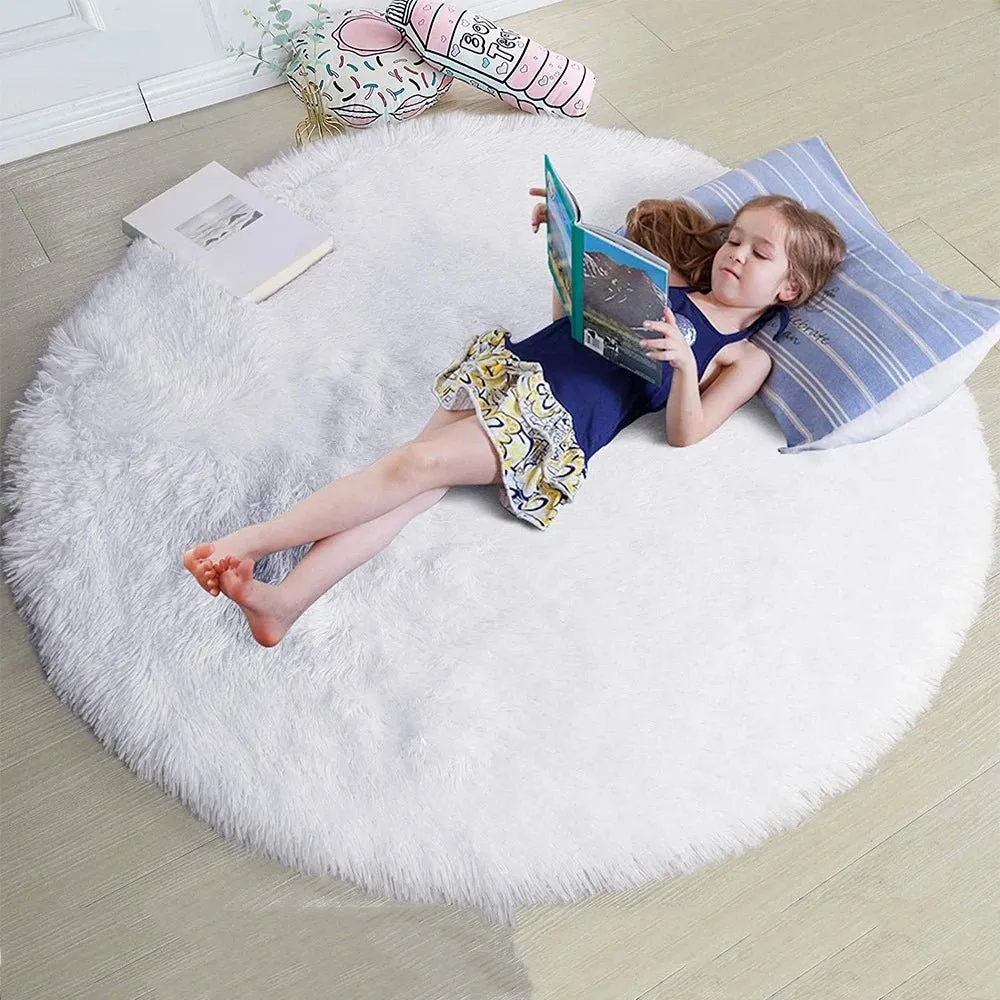 Fluffy Cute Plush Round Rug