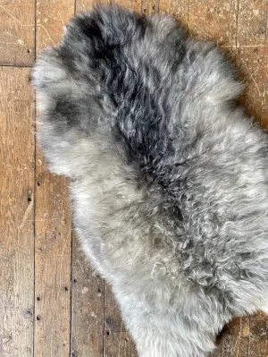 Fluffy Ivory & Grey Sheepskin