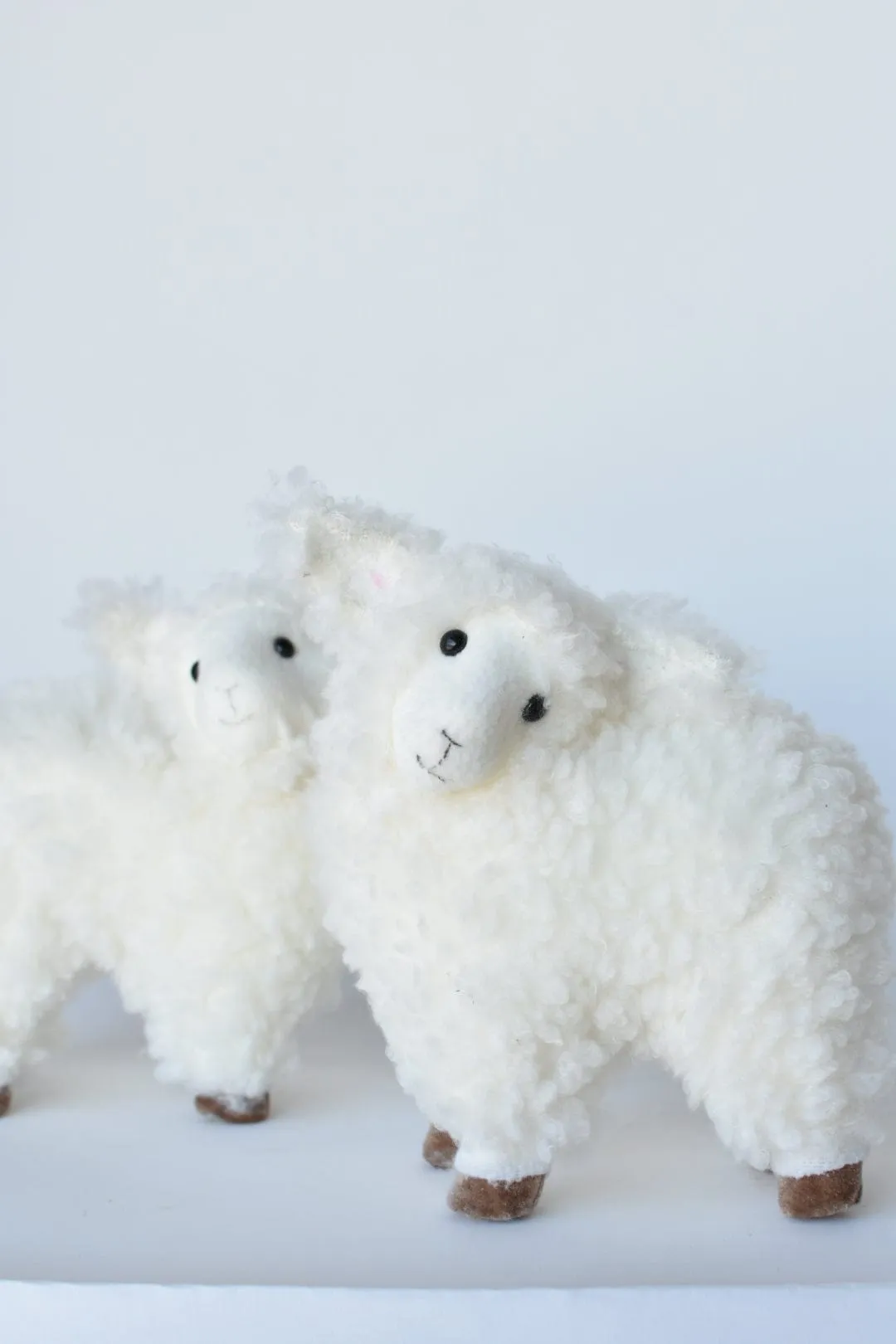 Fluffy Little Lamb Figures - Set of 2