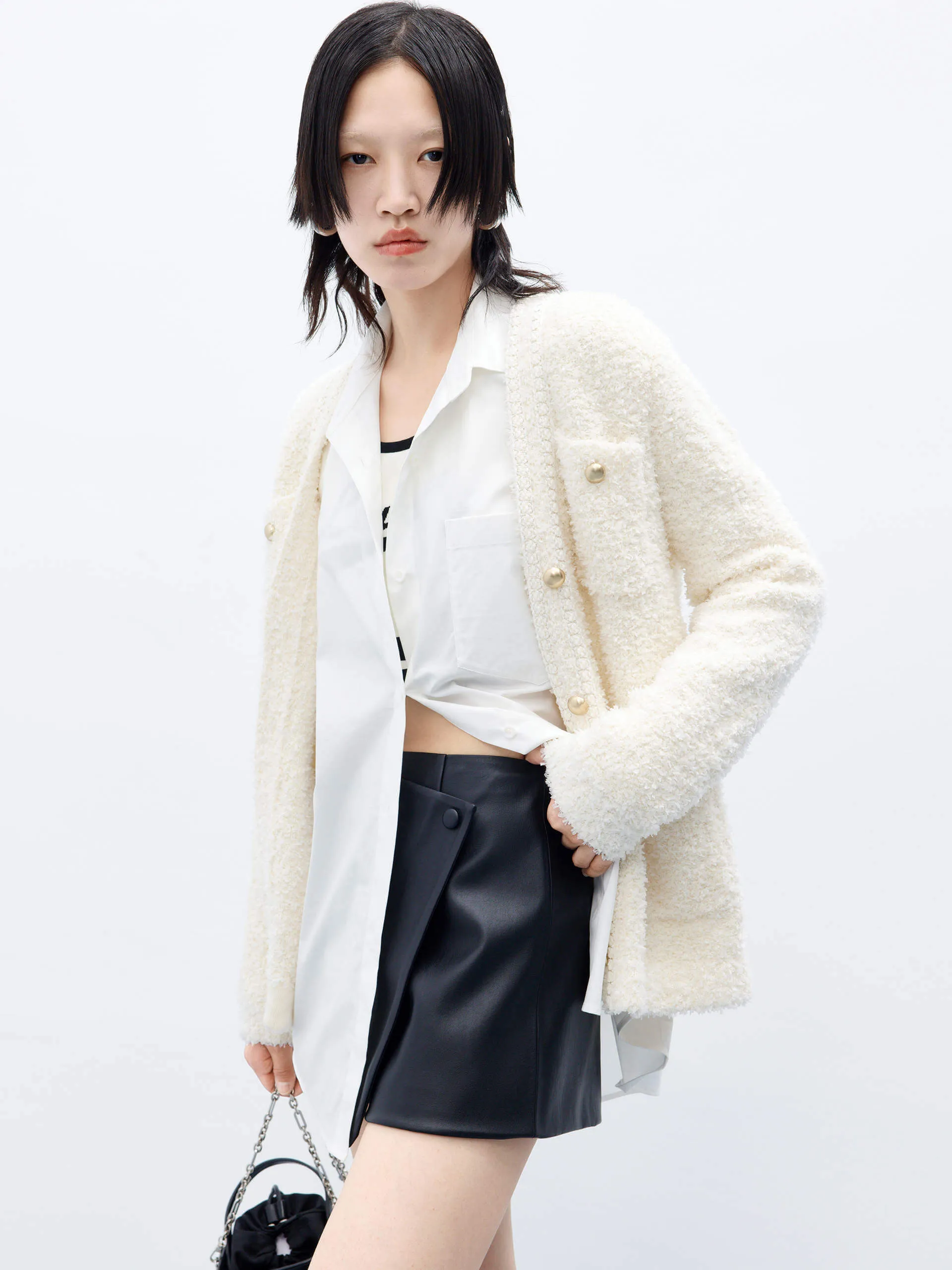 Fluffy Textured Knit Cardigan