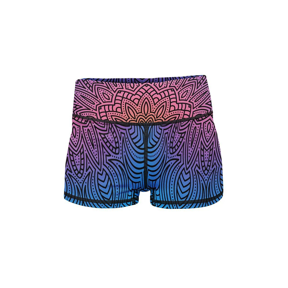 Fluorescent Mandala Yoga Shorts