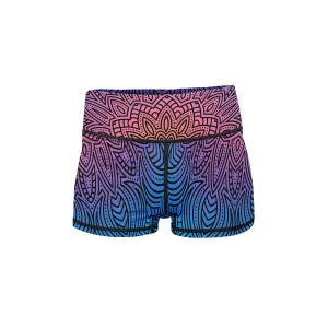 Fluorescent Mandala Yoga Shorts