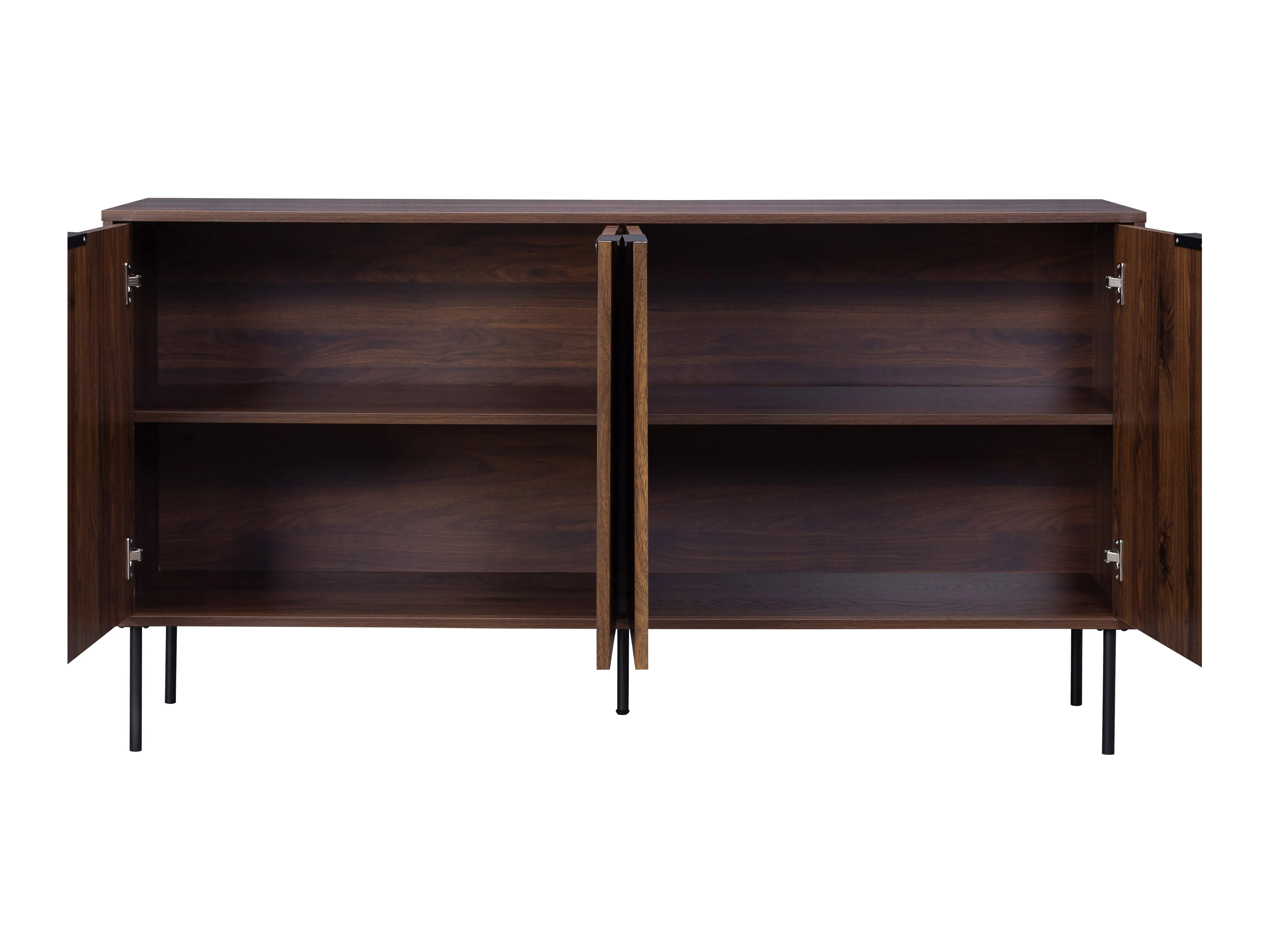 Fluted Walnut Sideboard Cabinet